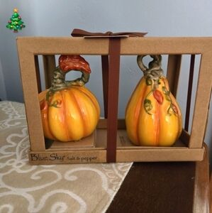 BLUE SKY Pumpkin Salt & Pepper Set - Harvest Collection Fall